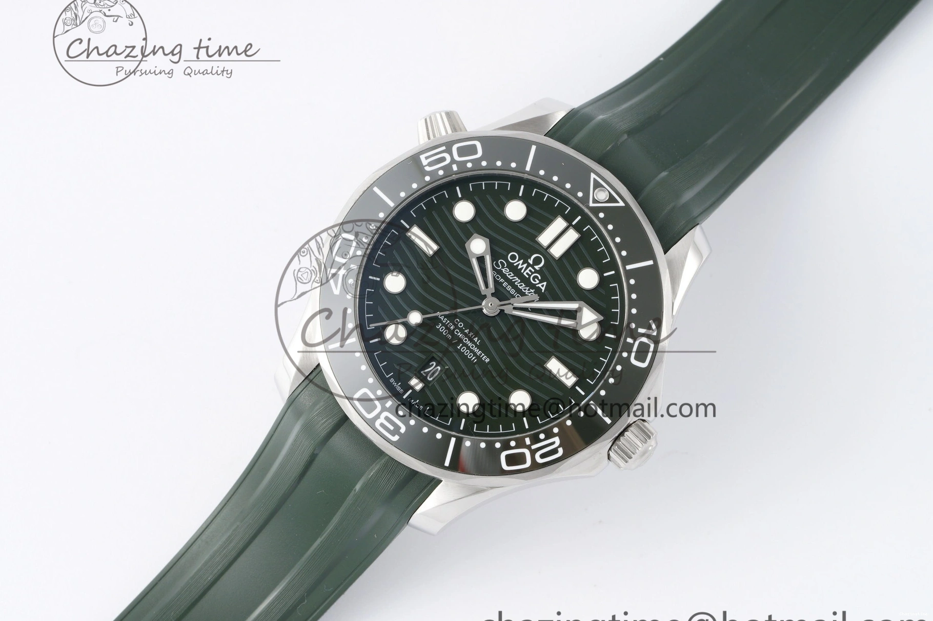 0321 Effortless Seamaster Diver 300M VSF 1:1 Best Edition Green Ceramic Green Dial on Green Rubber Strap A8800 V 7827